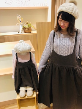 「親子でおそろい」｜「アイテム（その他）」を使った、あらいみきさん（レディース・158cm）の秋コーディネート