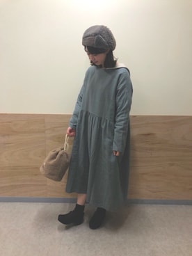 「アイテム（ハンチング/ベレー帽）」を使った、あらいみきさん（レディース・158cm）の冬コーディネート