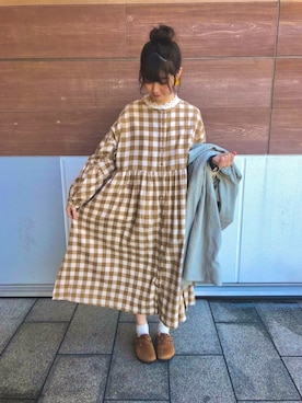 「アイテム（サンダル）」を使った、あらいみきさん（レディース・158cm）の冬コーディネート