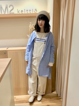 「マリン」｜「アイテム（オールインワン・サロペット）」を使った、あらいみきさん（レディース・158cm）の冬コーディネート