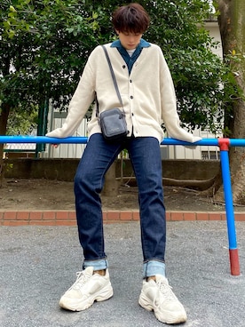「H&M（エイチ・アンド・エム）のアイテム（カーディガン/ボレロ）」を使った、Leonさん（メンズ・169cm）の春コーディネート