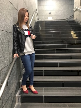 「スエット」｜「アイテム（パンプス）」を使った、ORientalTRaffic 京都CUBE店さん（レディース・156cm）の冬コーディネート