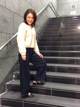 「UNIQLO（ユニクロ）のアイテム（スウェット）」を使った、ORientalTRaffic 京都CUBE店さん（レディース・151cm）の春コーディネート