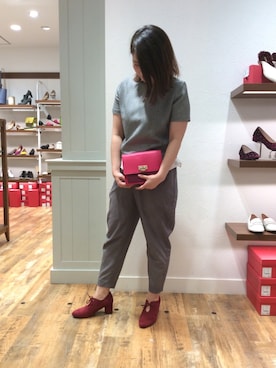 「アイテム（ブーティ、レッド系）」を使った、ORientalTRaffic 京都CUBE店さん（レディース・160cm）の秋コーディネート