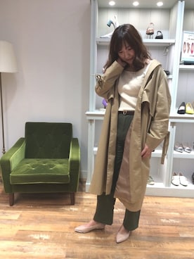 「ウェッジソール」｜「アイテム（トレンチコート）」を使った、ORientalTRaffic 京都CUBE店さん（レディース・156cm）の春コーディネート