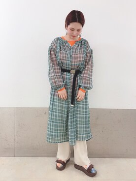 「オリエンタルトラフィック」｜「アイテム（シャツワンピース）」を使った、ORientalTRaffic 京都CUBE店さん（レディース・160cm）の春コーディネート