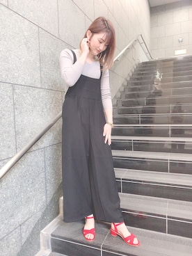 「GU（ジーユー）のアイテム（オールインワン・サロペット）」を使った、ORientalTRaffic 京都CUBE店さん（レディース・167cm）の春コーディネート