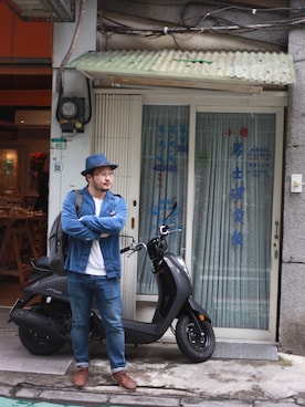 「Ron Herman（ロン ハーマン）のアイテム（ブルゾン）」を使った、UncleLyuさん（メンズ・170cm）の冬コーディネート