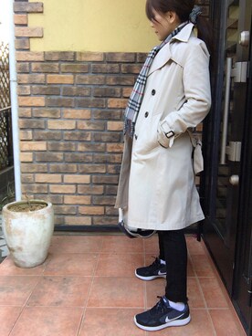 「おとなコーデ」｜「アイテム（トレンチコート）」を使った、buriyukaさん（レディース・155cm）の冬コーディネート