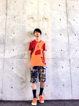 「MARC JACOBS（マークジェイコブス）のアイテム（シューズ）」を使った、Honeyさん（メンズ・176cm）の夏コーディネート