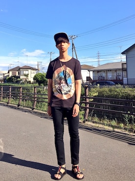 「アイテム（バングル/リストバンド）」を使った、Honeyさん（メンズ・176cm・20代）の夏コーディネート