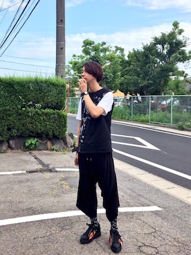 「アイテム（バングル/リストバンド）」を使った、Honeyさん（メンズ・176cm・20代）の夏コーディネート