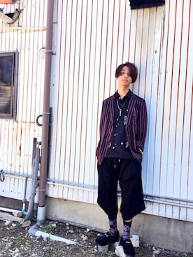 「DRIES VAN NOTEN（ドリスヴァンノッテン）のアイテム（ジャケット/アウター）」を使った、Honeyさん（メンズ・176cm）の秋コーディネート