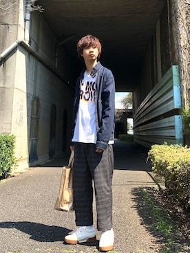 「kolor BEACON（カラービーコン）のアイテム（ジャケット/アウター）」を使った、Honeyさん（メンズ・176cm）の春コーディネート