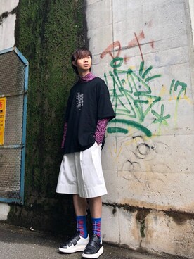 「Alexander McQueen（アレキサンダーマックイーン）のアイテム（スニーカー）」を使った、Honeyさん（メンズ・176cm）の春コーディネート