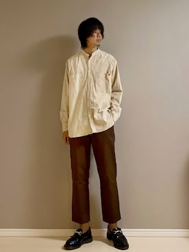 「COWDEN（カウデン）のアイテム」を使った、Honeyさん（メンズ・176cm）の秋コーディネート