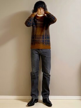 「ato（アトウ）のアイテム」を使った、Honeyさん（メンズ・176cm）の冬コーディネート