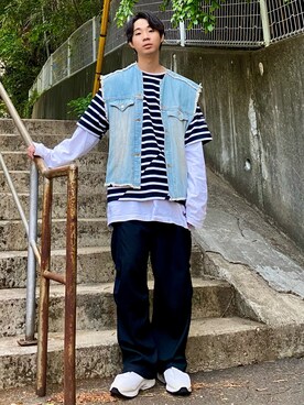 デニムジャケットを使った 韓国ファッション の人気ファッションコーディネート Wear