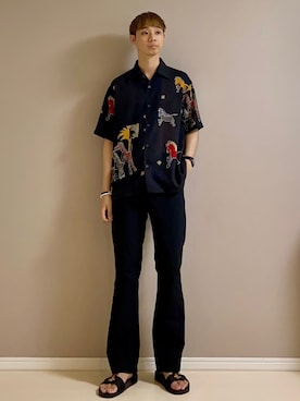 「FACTOTUM（ファクトタム）のアイテム（パンツ）」を使った、Honeyさん（メンズ・176cm）の夏コーディネート