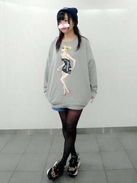 「ひょう柄スニーカー」｜Girls Fashion Collectionさん（レディース・155cm）の冬コーディネート