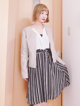 「CECIL McBEE（セシルマクビー）のアイテム（ライダースジャケット）」を使った、Girls Fashion Collectionさん（レディース・157cm）の春コーディネート