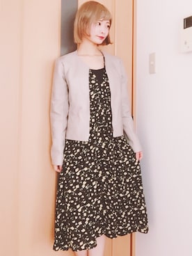 「CECIL McBEE（セシルマクビー）のアイテム（ライダースジャケット）」を使った、Girls Fashion Collectionさん（レディース・157cm）の春コーディネート