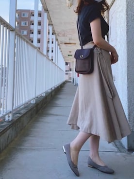 「アイテム（パンプス、グレー系）」を使った、ぽちさん（レディース・161cm）の春コーディネート