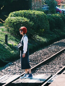 「カメラ女子」｜「アイテム（腕時計）」を使った、sakuさん（レディース・157cm）の秋コーディネート