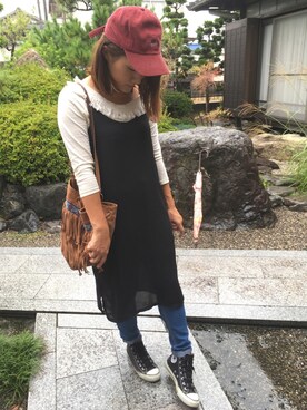 「アイテム（ピアス（両耳用））」を使った、yukimamさん（レディース・157cm・30代）の秋コーディネート