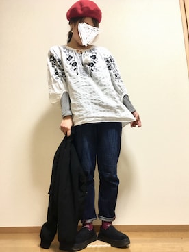 「アイテム（ピアス（両耳用））」を使った、yukimamさん（レディース・157cm・30代）の冬コーディネート