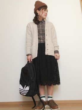 「アイテム（ピアス（両耳用））」を使った、yukimamさん（レディース・157cm・30代）の冬コーディネート