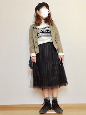 「アイテム（ピアス（両耳用））」を使った、yukimamさん（レディース・157cm・30代）の春コーディネート