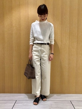 「アイテム（かごバッグ）」を使った、mayuさん（メンズ・162cm）の春コーディネート