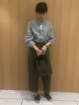 「アイテム（かごバッグ）」を使った、mayuさん（メンズ・162cm）の春コーディネート