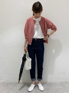 「アイテム（長傘）」を使った、mayuさん（レディース・162cm）の夏コーディネート