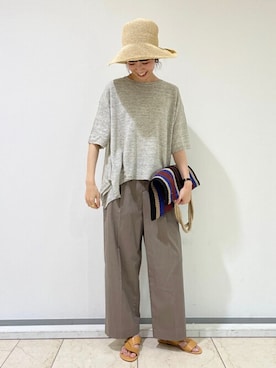 「アイテム（タンクトップ、グレー系）」を使った、mayuさん（レディース・162cm）の夏コーディネート