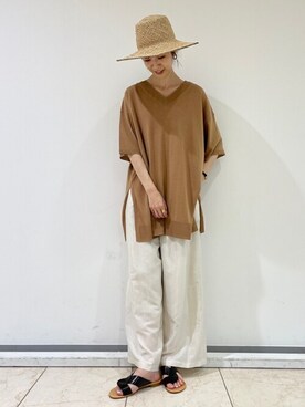 「アイテム（タンクトップ、グレー系）」を使った、mayuさん（レディース・162cm）の夏コーディネート