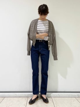 「フレンチカジュアル」｜「アイテム（バレエシューズ）」を使った、mayuさん（レディース・162cm）の夏コーディネート