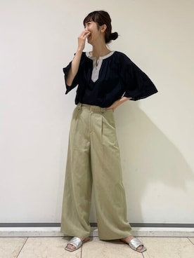 「アイテム（タンクトップ、グレー系）」を使った、mayuさん（レディース・162cm）の夏コーディネート