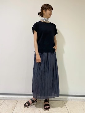 「アイテム（タンクトップ、グレー系）」を使った、mayuさん（レディース・162cm）の夏コーディネート