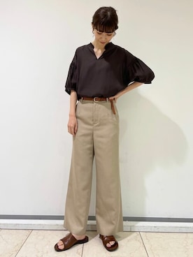 「アイテム（タンクトップ、グレー系）」を使った、mayuさん（レディース・162cm）の夏コーディネート