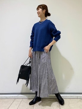 「human woman（ヒューマンウーマン）の◆オリジナルショートブーツ（ブーツ）」を使った、mayuさん（レディース・162cm）の秋コーディネート