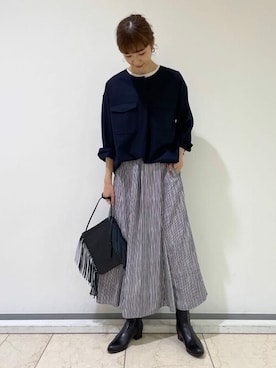 「human woman（ヒューマンウーマン）の◆オリジナルショートブーツ（ブーツ）」を使った、mayuさん（レディース・162cm）の秋コーディネート