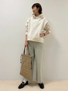 「human woman（ヒューマンウーマン）の◆裏起毛ダンボールパーカー（パーカー）」を使った、mayuさん（レディース・162cm）の冬コーディネート