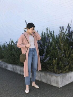 「サークルバッグ」｜「アイテム（パンプス）」を使った、伽織さん（レディース・167cm）の春コーディネート