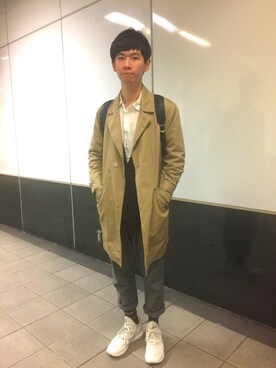 「Abercrombie&Fitch（アバークロンビーアンドフィッチ）のアイテム（カーディガン/ボレロ）」を使った、JasonWongさん（メンズ・178cm）の春コーディネート
