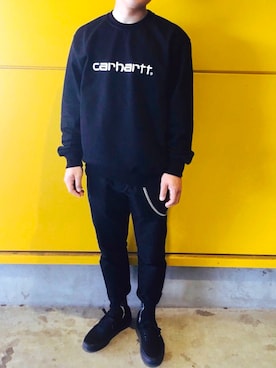 「Carhartt WIP（カーハートダブリューアイピー）のアイテム（スウェット）」を使った、よーさん（メンズ・170cm）の春コーディネート