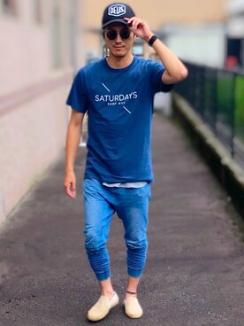 「jiggys shop（ジギーズショップ）のアイテム（パンツ）」を使った、terazenさん（メンズ・175cm）の夏コーディネート