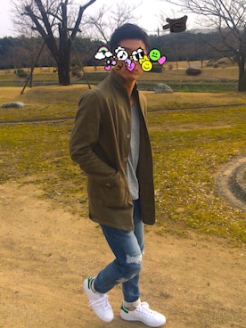 「oblekt（オブレクト）のアイテム（パンツ）」を使った、terazenさん（メンズ・175cm）の秋コーディネート