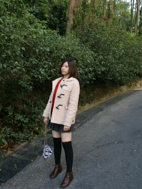 「JK」｜「アイテム（その他アウター）」を使った、shan527さん（レディース・153cm）の冬コーディネート